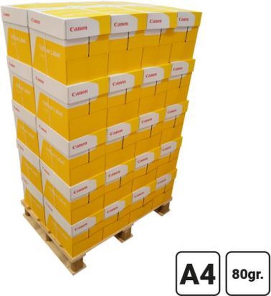 Papier A4 Yellow Label 80gr Pallet 40 dozen Canon