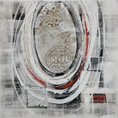 80 x 80 cm - Olieverfschilderij - Abstract cirkel - canvas - handgeschilderd