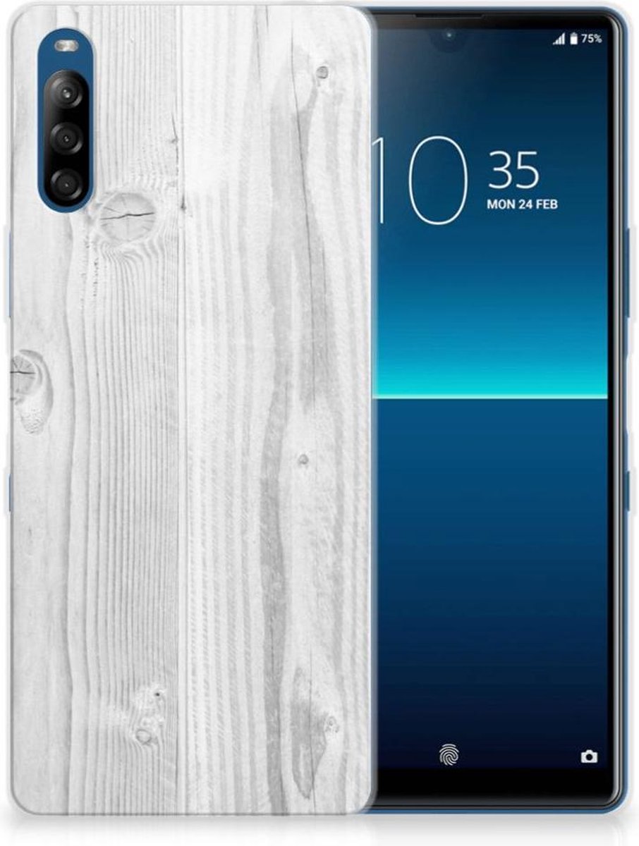 Sony Xperia L4 Bumper Hoesje White Wood