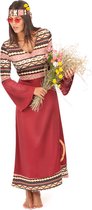 "Bordeaux rood hippie kostuum voor vrouwen - Verkleedkleding - Small"