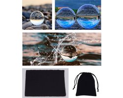 Fotografie glazen bol  kristallen bol van 6 cm doorsnede met glazen voetje K9 kwaliteit! Ideaal voor fotografieliefhebbers en professionele fotograaf.Geschikt voor Feng Shui ornamenten