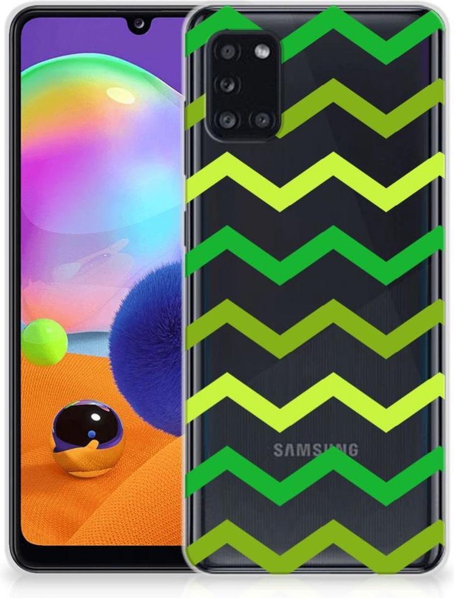 Samsung Galaxy A31 TPU bumper Zigzag Groen