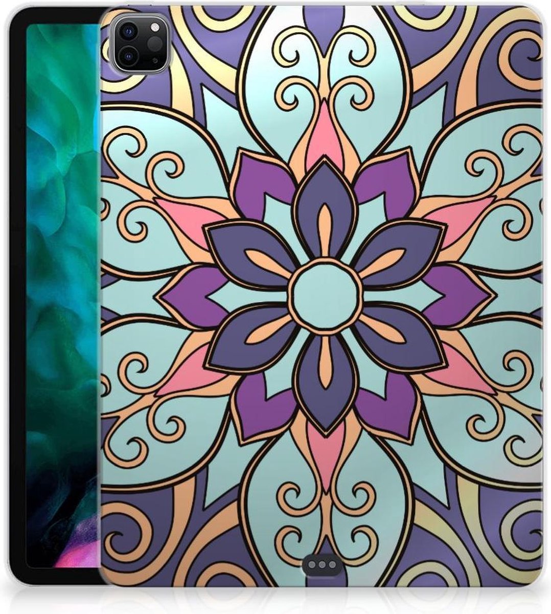 Coque iPad Pro 12.9 (2020) Housse Silicone Tablet Design Aquarelle Fleurs  avec côtés