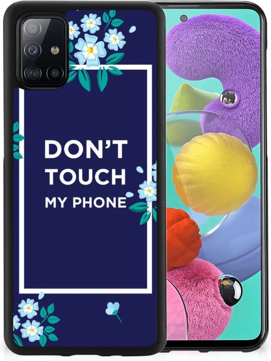 Samsung Galaxy A51 TPU Hoesje Flowers Blue DTMP