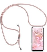 Telefoonhoesje met koord Samsung Galaxy S10+ – Rosé Goud - Inclusief Microfiber Doekje - Telefoonkoord – Telefoonhoes – Backcover met Koord – Telefoon Koord – Telefoonketting – Tel