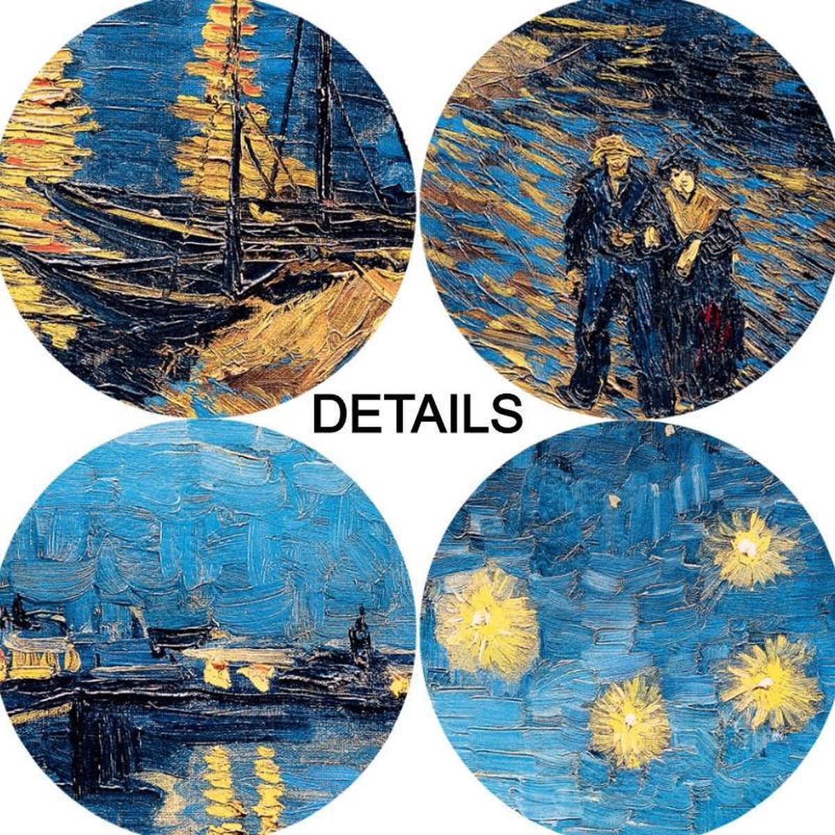 Sterrennacht - Vincent van Gogh van Creative texts op canvas, behang en