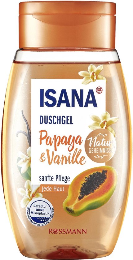 ISANA Douchegel Papaya & Vanilla - voor elke huid - pH-huidneutraal (250  ml) | bol