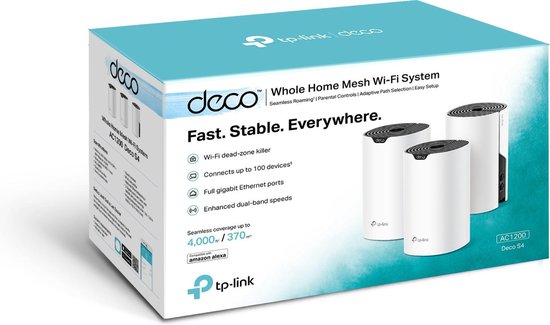 TP-Link Deco S4 - Multiroom Wifi - Mesh Wifi - 3-pack - Wit - TP-Link