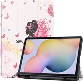 Samsung Galaxy Tab S7 Hoesje Tri-Fold Book Beauty Blossom Print