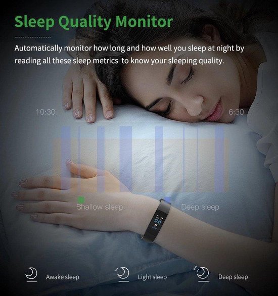 Activity Tracker HR met Stappenteller en Hartslagmeter - Smartwatch voor Dames, Heren en Kinderen - Fitness Tracker - Bloeddruk Meter -  Zwart - IOS & Android - - Merkloos