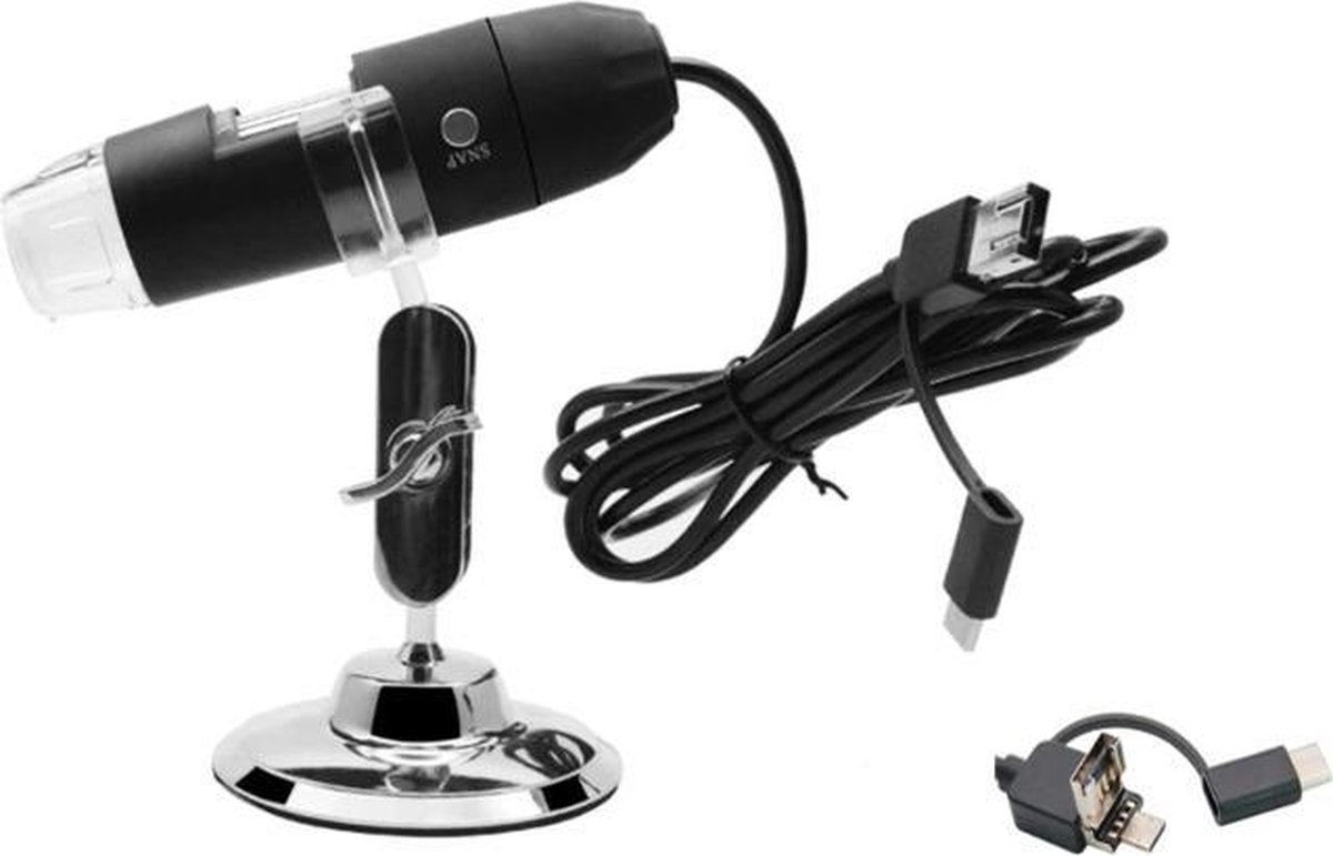 Jocam - Digitale USB microscoop camera - 1000 x Zoom - Met LED Verlichting - PC - Smartphone - USB - USB C- Micro USB