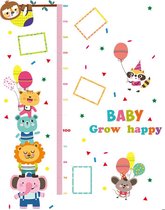 DW4Trading Groeimeter Baby Grow Happy - Muursticker - Wanddecoratie