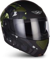 MOTO F20 Runner Camo systeemhelm Flip-Up scooterhelm, motorhelm, M, hoofdomtrek 57-58cm
