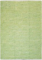 Groen vloerkleed - 120x170 cm  -  Symmetrisch patroon Geruit - Modern