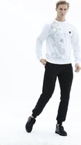 SCR. Numan - Sweater Heren - Witte Trui - Met Print - Maat L