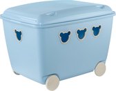 Speelgoedopberger - Grote container voor speelgoeden op wielen 55L BranQ Teddy blauw