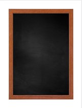 Zwart Krijtbord met Houten Lijst - Kersen - 62 x 82 cm - Lijstbreedte: 15 mm - Vlak