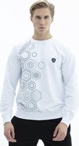 SCR. Numan - Sweater Heren - Witte Trui - Met Print - Maat XL