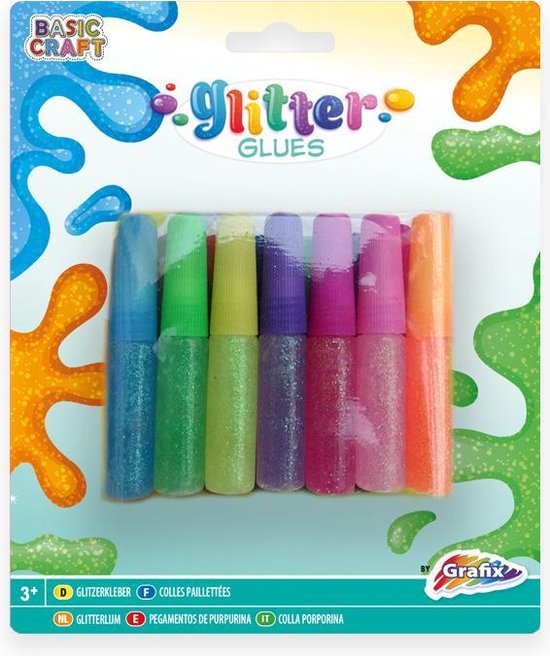 Glitterlijm Grafix - 14 stuks - 4ML per kleur - Knutsellijm - Lijm kinderen  knutselen... | bol.com