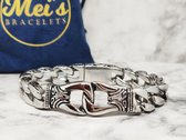 Mei's | Locked Viking armband | mannen armband sieraad | Stainless Steel / 316L Roestvrij staal / Chirurgisch staal | polsmaat 20 cm / Zilver