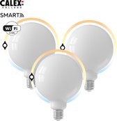 Calex Smart Home - slimme Wifi Globe Filament lamp - Softline Wit - set van 3