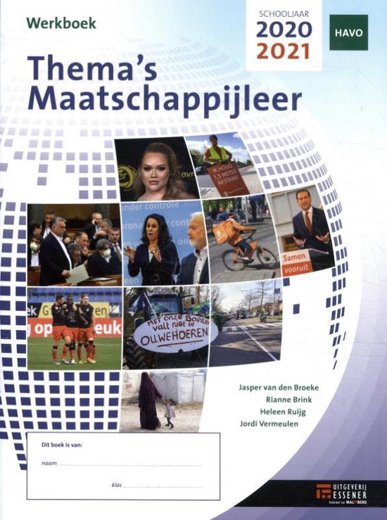 Thema\'s Maatschappijleer havo 2020 2021 werkboek