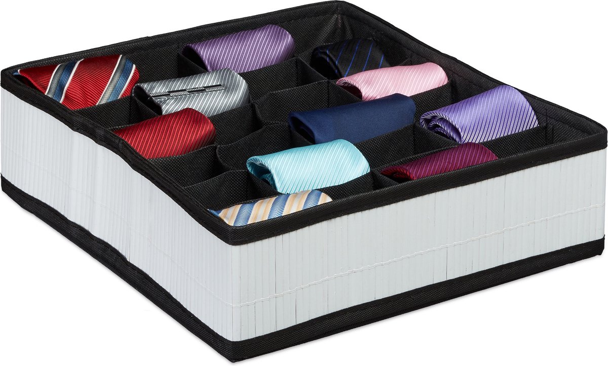boîte de rangement relaxdays pour chaussettes, slips, cravates, 24  compartiments... | bol.com