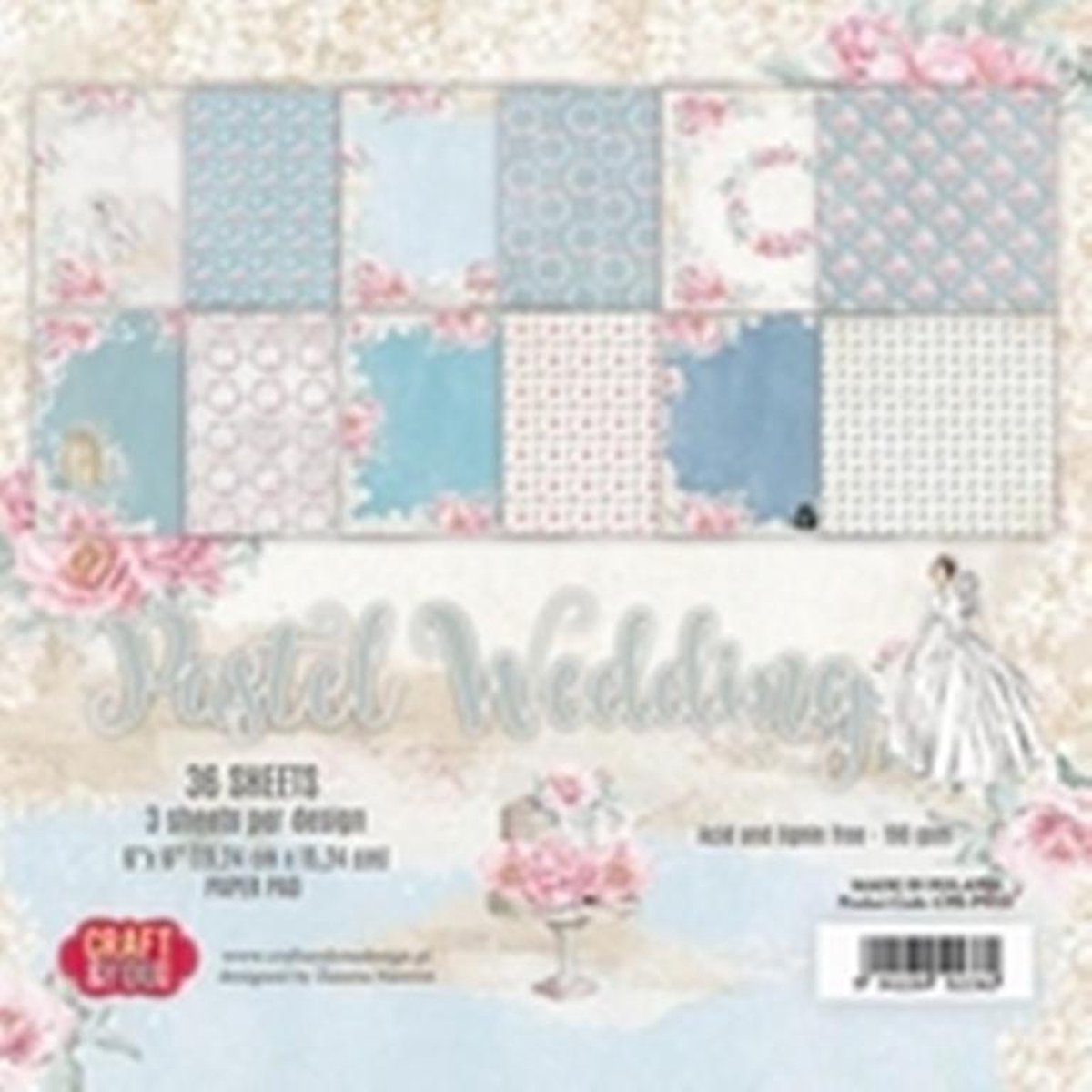 Craft & You | Paperstack 6 x 6 inch - Pastel Wedding