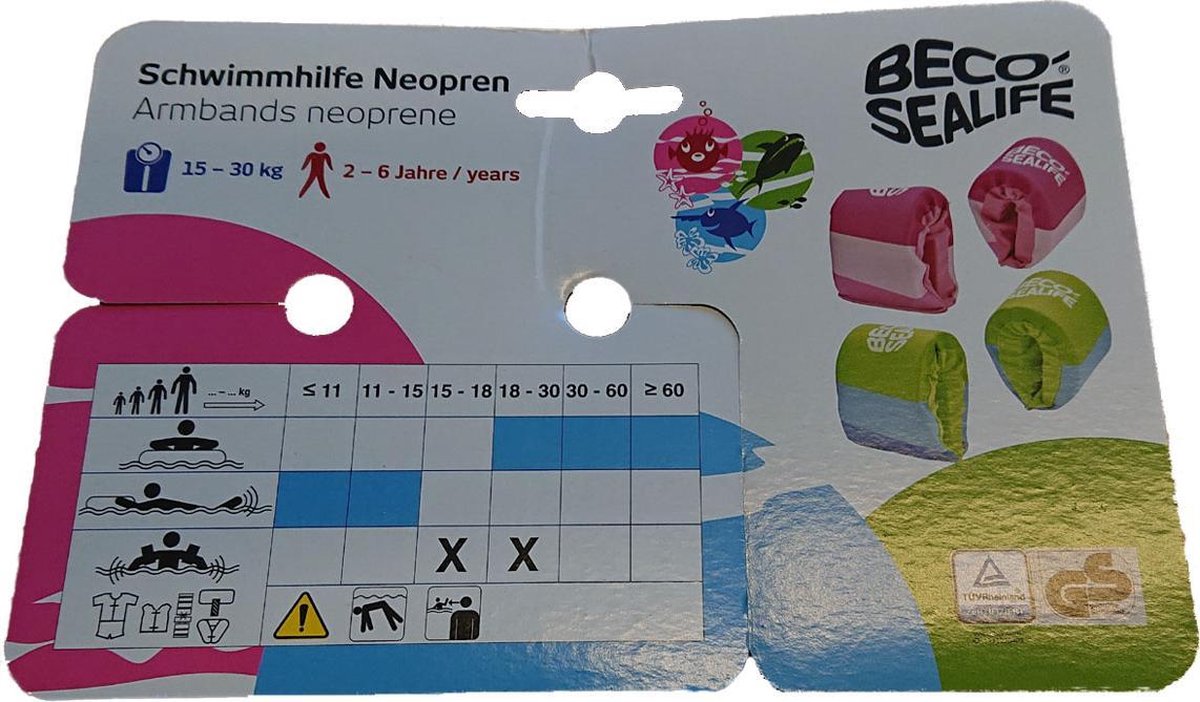 BECO - SEALIFE® zwembandjes - neopreen zwembandjes - 30 kg - roze — afbeelding 5