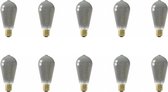CALEX - LED Lamp 10 Pack - Filament ST64 - E27 Fitting - Dimbaar - 4W - Warm Wit 2100K - Titanium - BSE