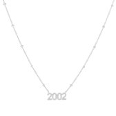 Nana dames ketting met jaar zilverkleurig hanger-2002