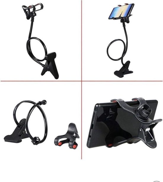 Vivo Flexibele telefoonhouder - Universele Flexibele Telefoonhouder met Klem - Flexibele Arm - Lazy Arm Smartphone Holder - Flexibel - flexibele telefoonhouder - Telefoon Houder - Universeel - Zwart / Flexibele smartphone houder - houder - Merkloos