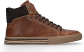 Manfield - Heren - Cognac leren sneakers - Maat 43