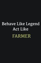 Behave like Legend Act Like Farmer: Writing careers journals and notebook. A way towards enhancement
