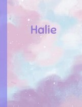 Halie: Personalized Composition Notebook - College Ruled (Lined) Exercise Book for School Notes, Assignments, Homework, Essay