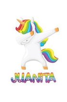 juanita: juanita 6x9 Journal Notebook Dabbing Unicorn Rainbow