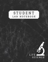 Life Sciences Student Lab Notebook: 8.5'' x 11'' - 100 Pages- Graph Paper - 5x5 Quad Ruled - Scientific Grid - Biology Laboratory - Vintage Black