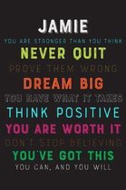 Jamie You Are Stronger Than You Think Never Quit Prove Them Wrong Dream Big You Have What It Takes Think Positive You Are Worth It Dont Stop Believing