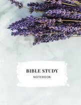 Bible Study Notebook: Christian Women's Bible Study Journal with Lavender on a Marble Background - Daily Scripture Study, Prayer, and Praise