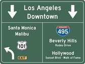 Signs-USA Verkeersbord - Amerika - Los Angeles-Hollywood - Wandbord - 60 x 45 cm