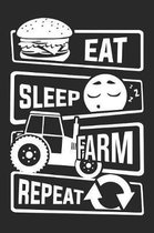 Eat Sleep Farm Repeat: Blank Sketch Paper Notebook with frame for People who like Humor Sarcasm