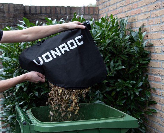 VONROC 3-in-1 bladblazer – 3300W – Blazen, Zuigen & Versnipperen – 270km/h – Incl. 40L opvangzak