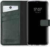 Huawei P Smart (2020) Hoesje met Pasjeshouder - Selencia Echt Lederen Booktype - Groen