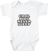 Rompertjes baby met tekst - Cool kids never sleep - Romper wit - Maat 62/68 * baby cadeau * kraamcadeau * rompertjes baby * rompertjes baby met tekst