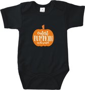 Rompertjes baby met tekst - Cutest Pumpkin - Romper zwart - Maat 50/56