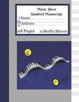 Music Sheet Standard Manuscript -108 Pages 12 Staffs - Staves