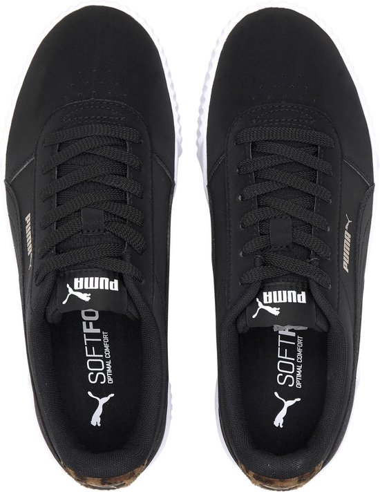 PUMA Carina Leo Sneakers Dames - Puma Black-Puma Black - Maat 36 | bol.com