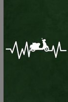 Scooter Heartbeat: Vehicle Motor Rider Motorcycle Racer Gift For Mechanic (6''x9'') Dot Grid Notebook To Write In