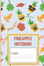 Pineapple notebook: Mustache cute journal for teens. tropical school, fruit punch lined journal paper to write in