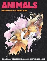 Animals - Grown-Ups Coloring Book - Armadillo, Wolverine, Raccoon, Cheetah, and more